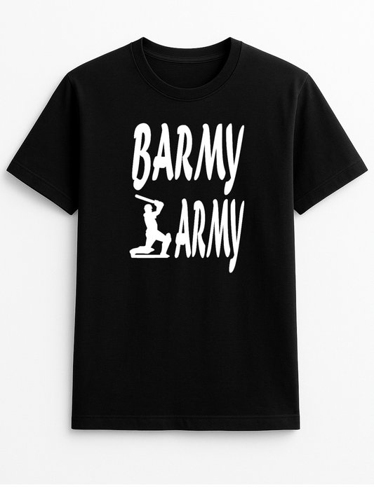 Barmy Army England Fan Slogan Unisex T-Shirt Gift Navy