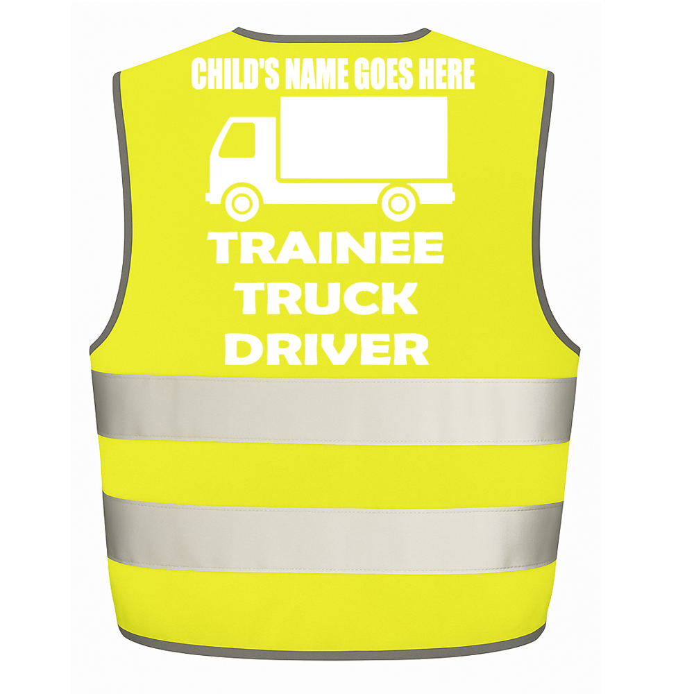 Trainee Truck Driver personalised Hi-visibilty childrens vest