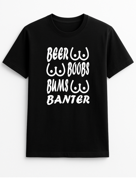 Beer Boobs Bums Slogan T-Shirt Gift