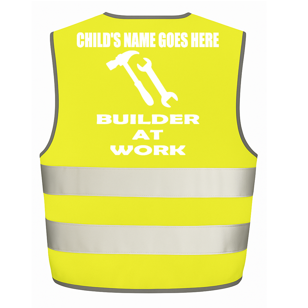 Builder At Work personalised Hi-visibilty childrens vest