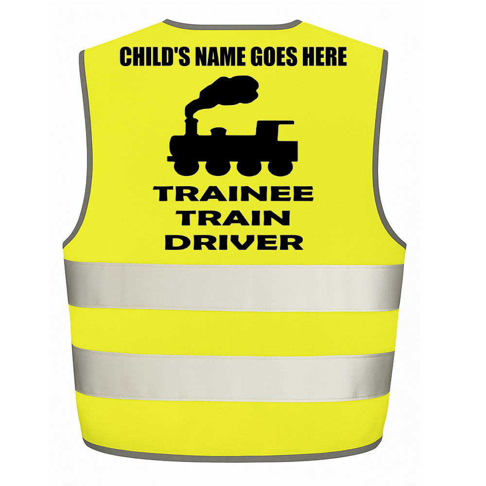Trainee Train driver personalised Hi-visibilty childrens vest
