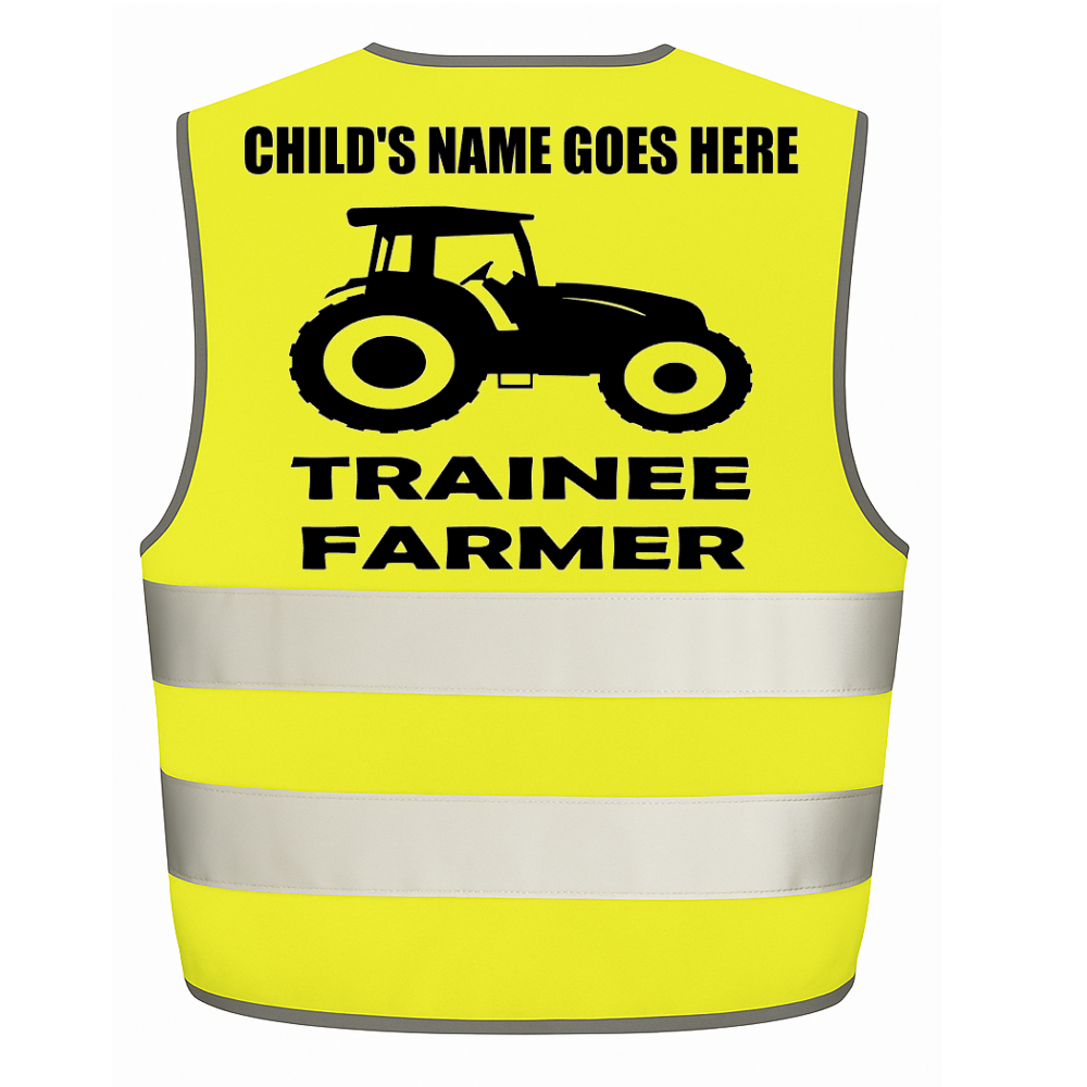 Trainee Farmer personalised Hi-visibilty childrens vest