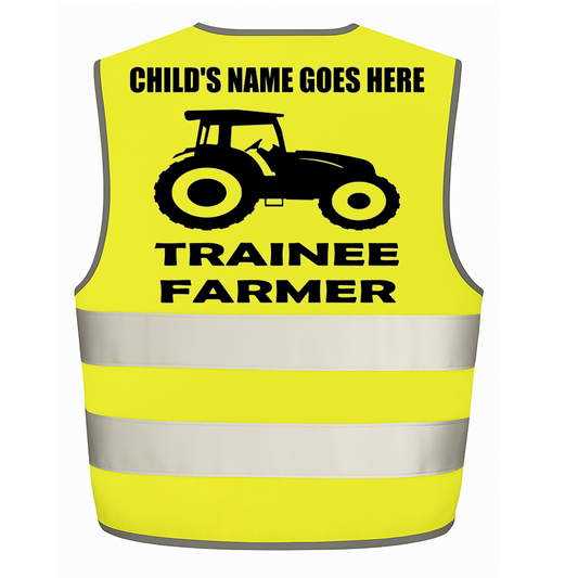 Trainee Farmer personalised Hi-visibilty childrens vest