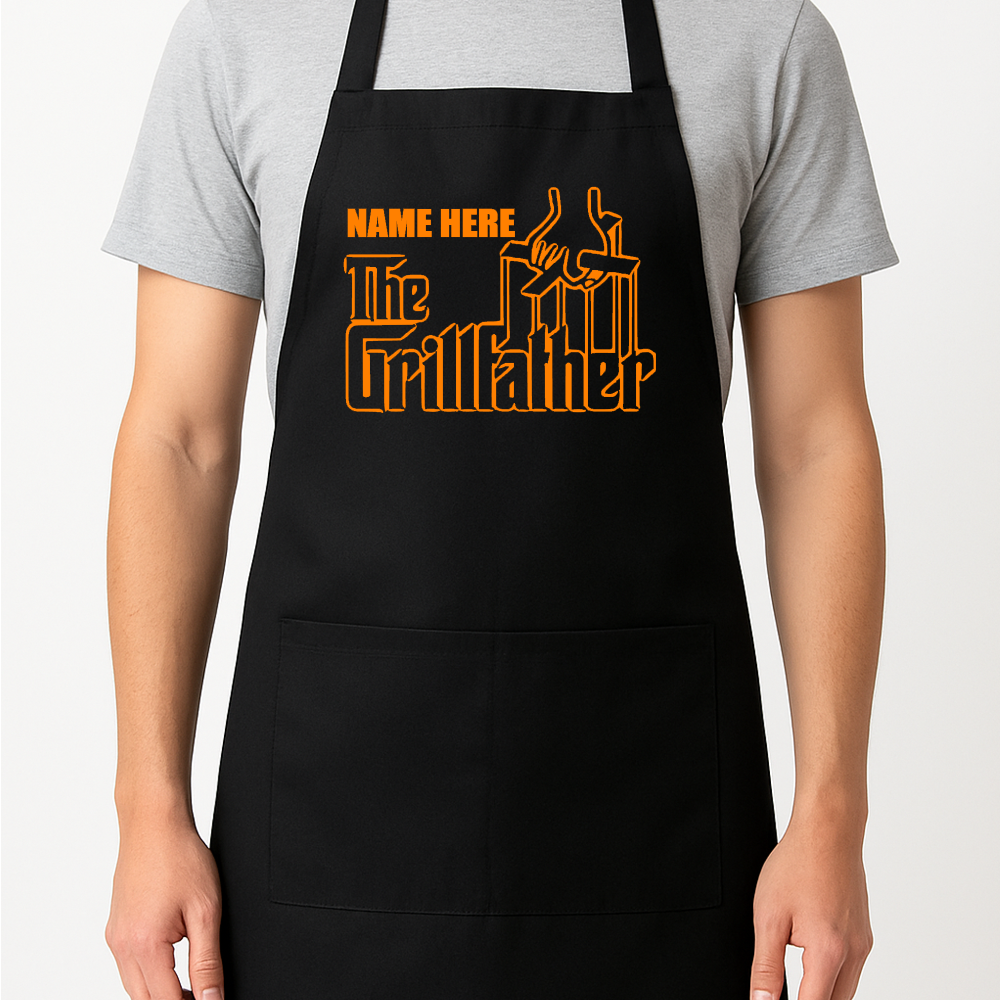 The Grillfather Personalised Apron Gift Present BBQ Barbecue