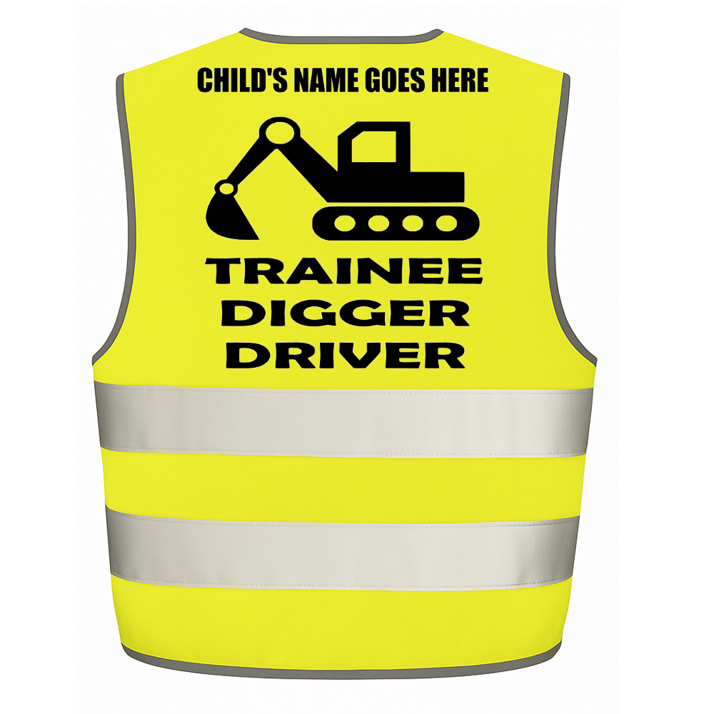 Trainee Digger Driver personalised Hi-visibilty childrens vest