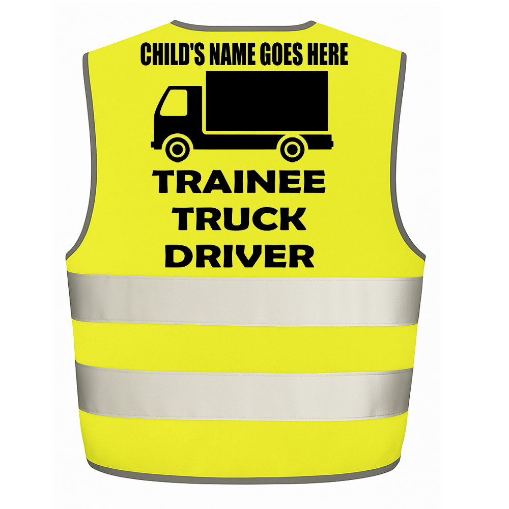 Trainee Truck Driver personalised Hi-visibilty childrens vest