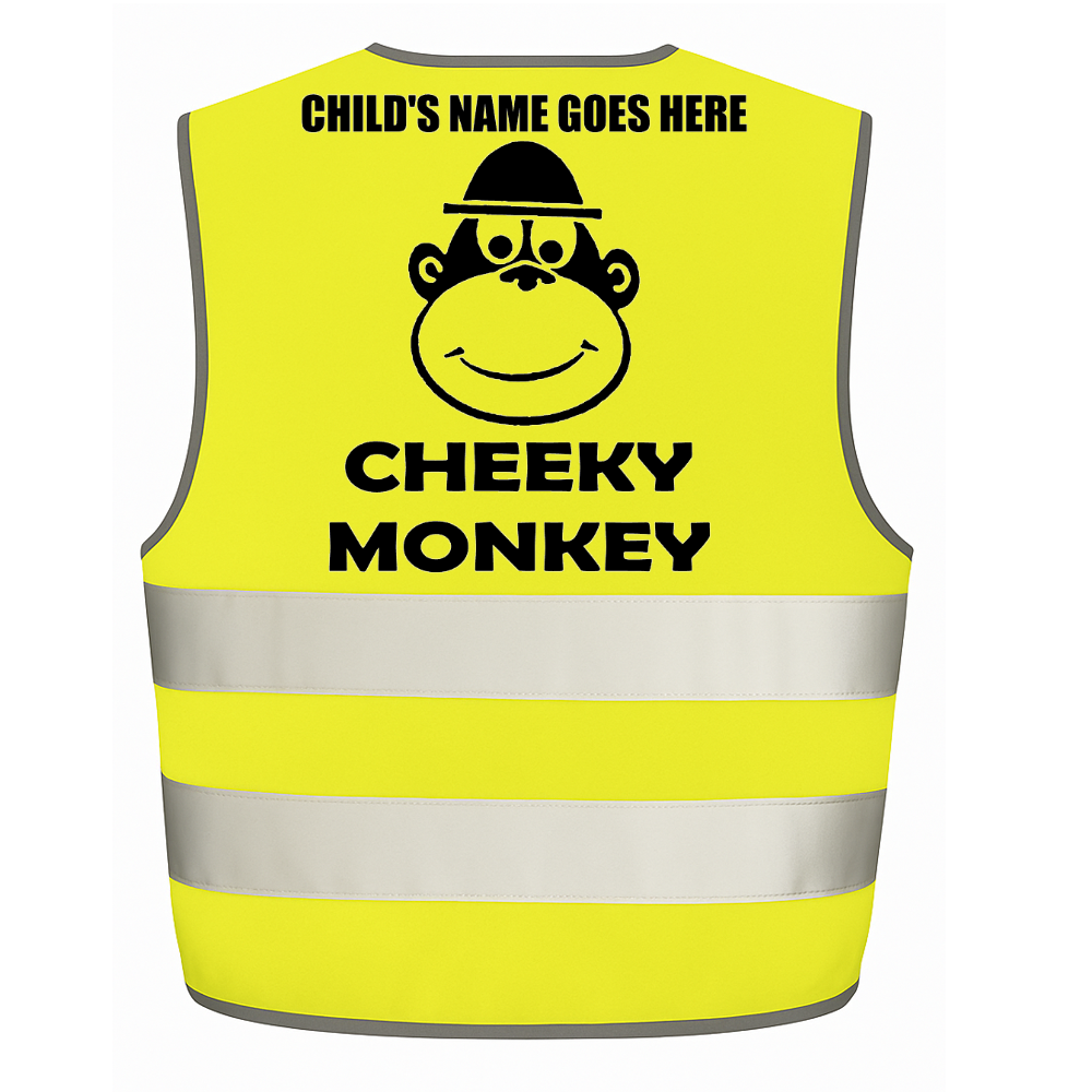 Cheeky Monkey personalised Hi-visibilty childrens vest
