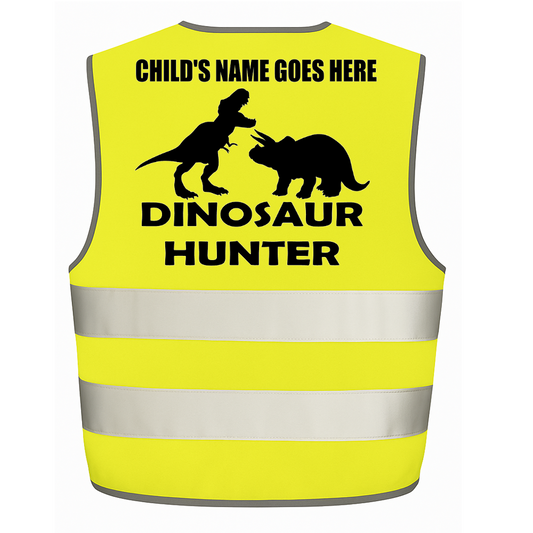 Dinosaur Hunter personalised Hi-visibilty childrens vest