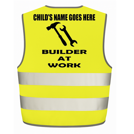 Builder At Work personalised Hi-visibilty childrens vest