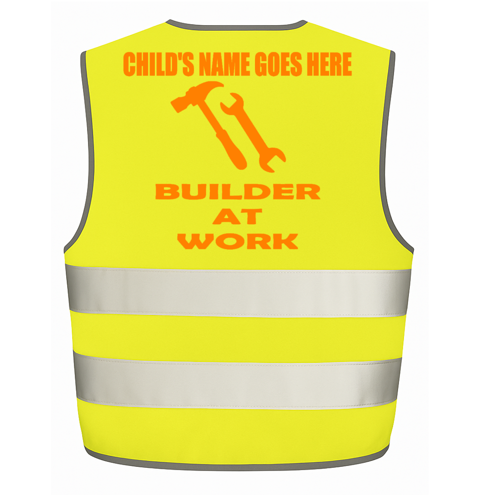 Builder At Work personalised Hi-visibilty childrens vest