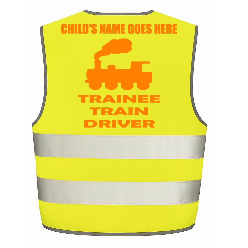 Trainee Train driver personalised Hi-visibilty childrens vest