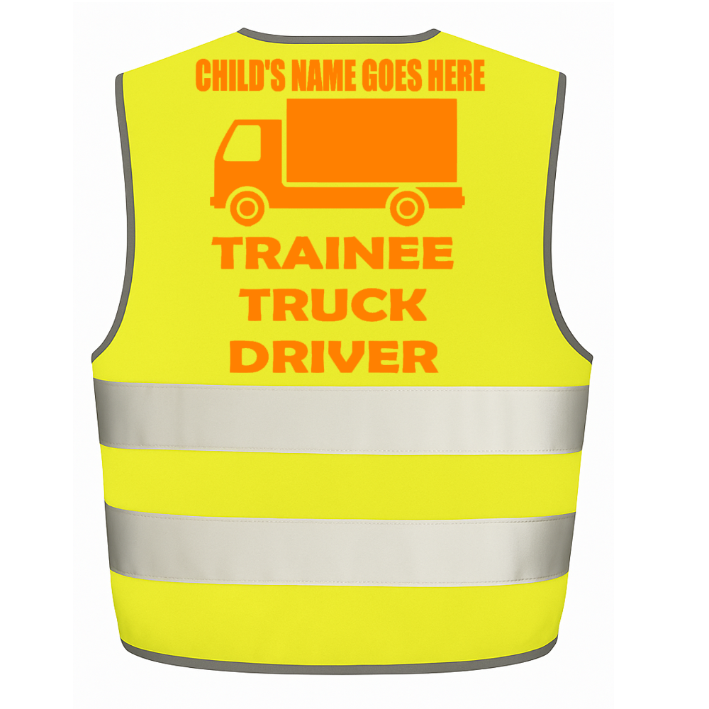 Trainee Truck Driver personalised Hi-visibilty childrens vest