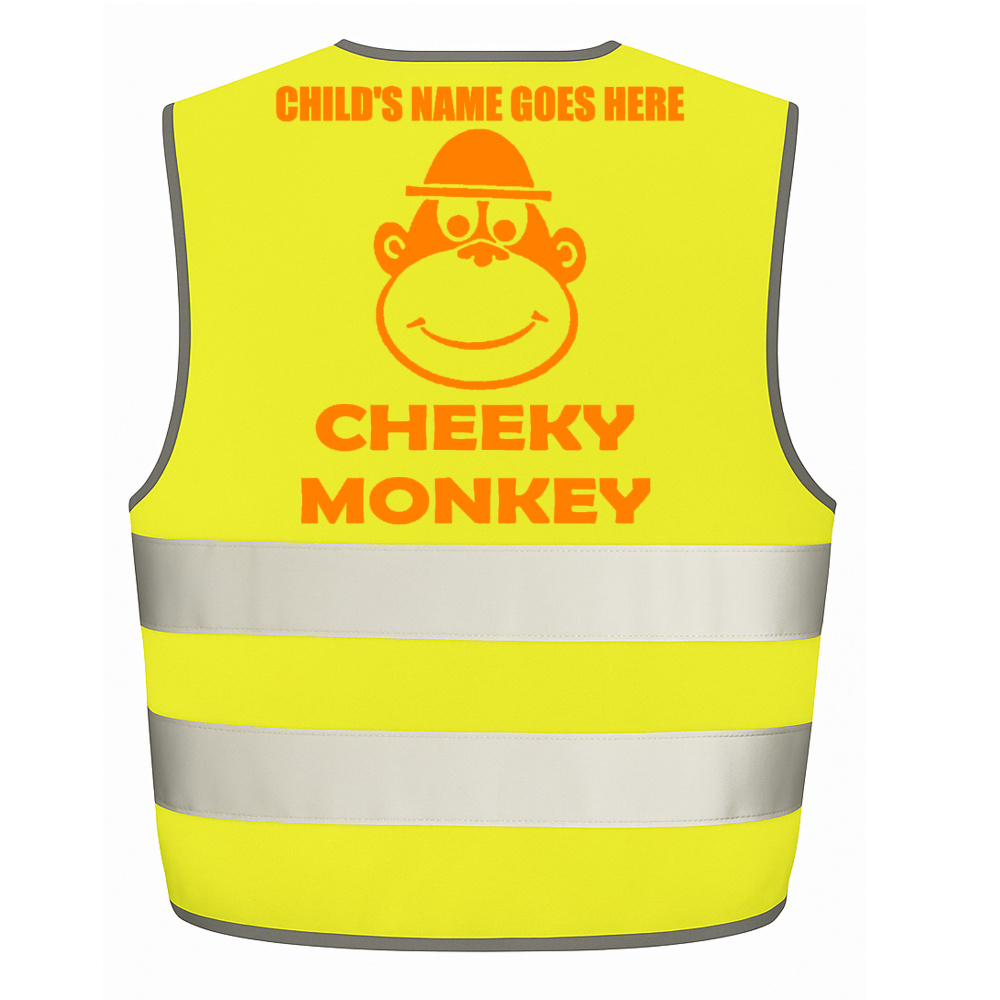 Cheeky Monkey personalised Hi-visibilty childrens vest