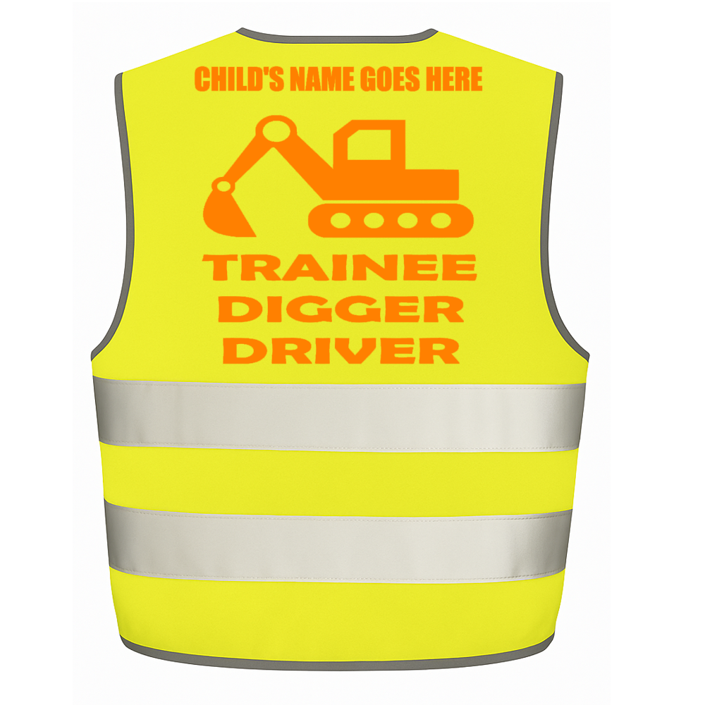 Trainee Digger Driver personalised Hi-visibilty childrens vest