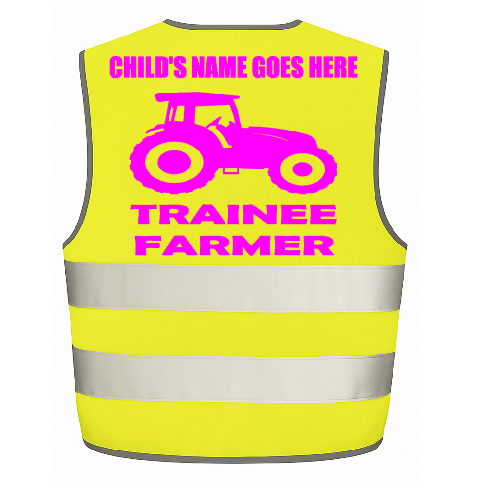 Trainee Farmer personalised Hi-visibilty childrens vest