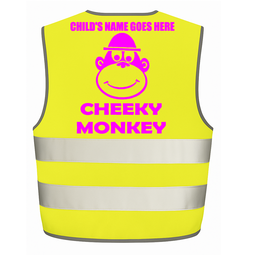 Cheeky Monkey personalised Hi-visibilty childrens vest