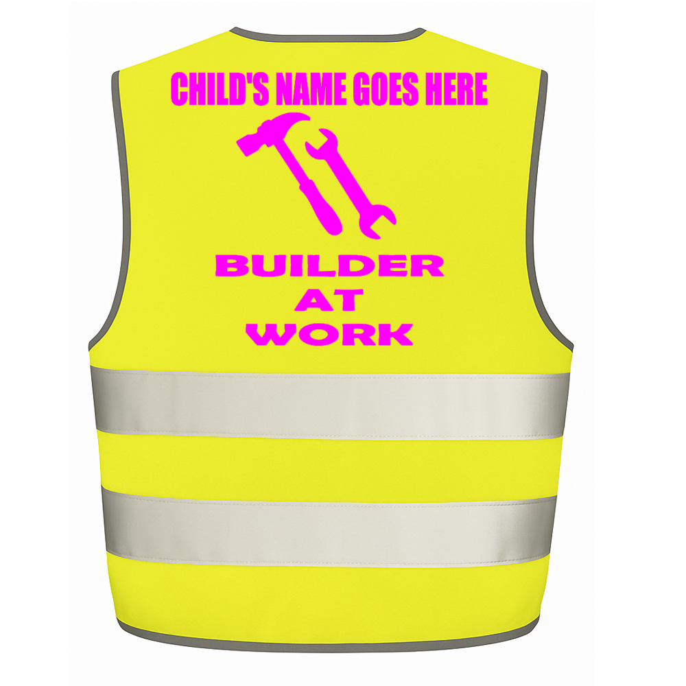 Builder At Work personalised Hi-visibilty childrens vest