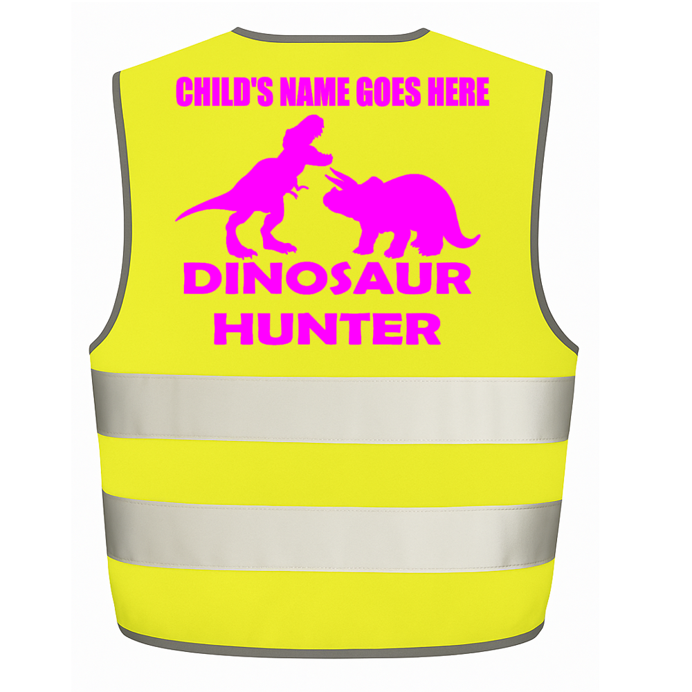 Dinosaur Hunter personalised Hi-visibilty childrens vest