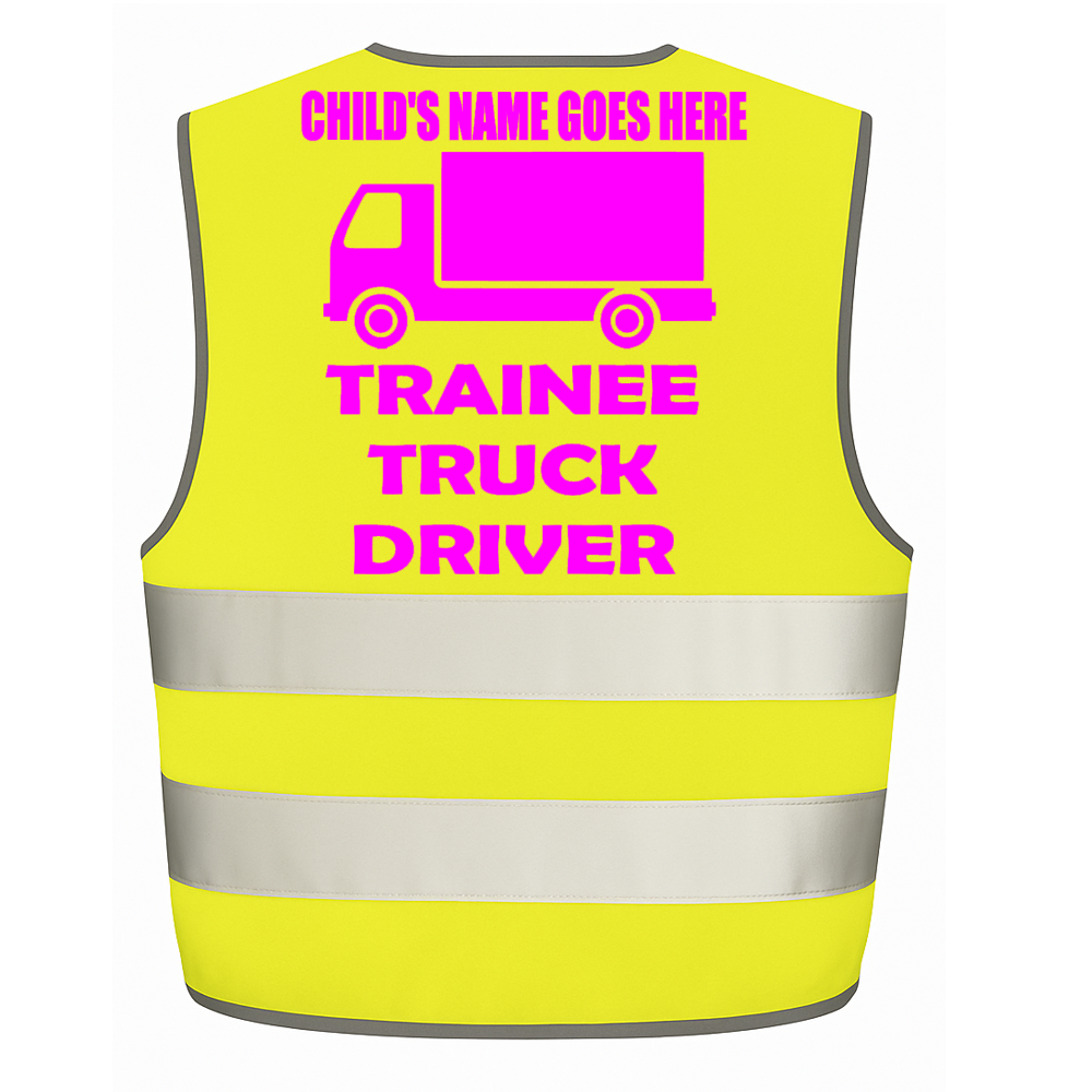 Trainee Truck Driver personalised Hi-visibilty childrens vest