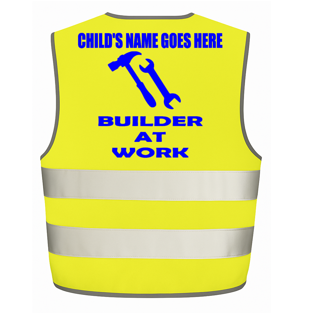 Builder At Work personalised Hi-visibilty childrens vest