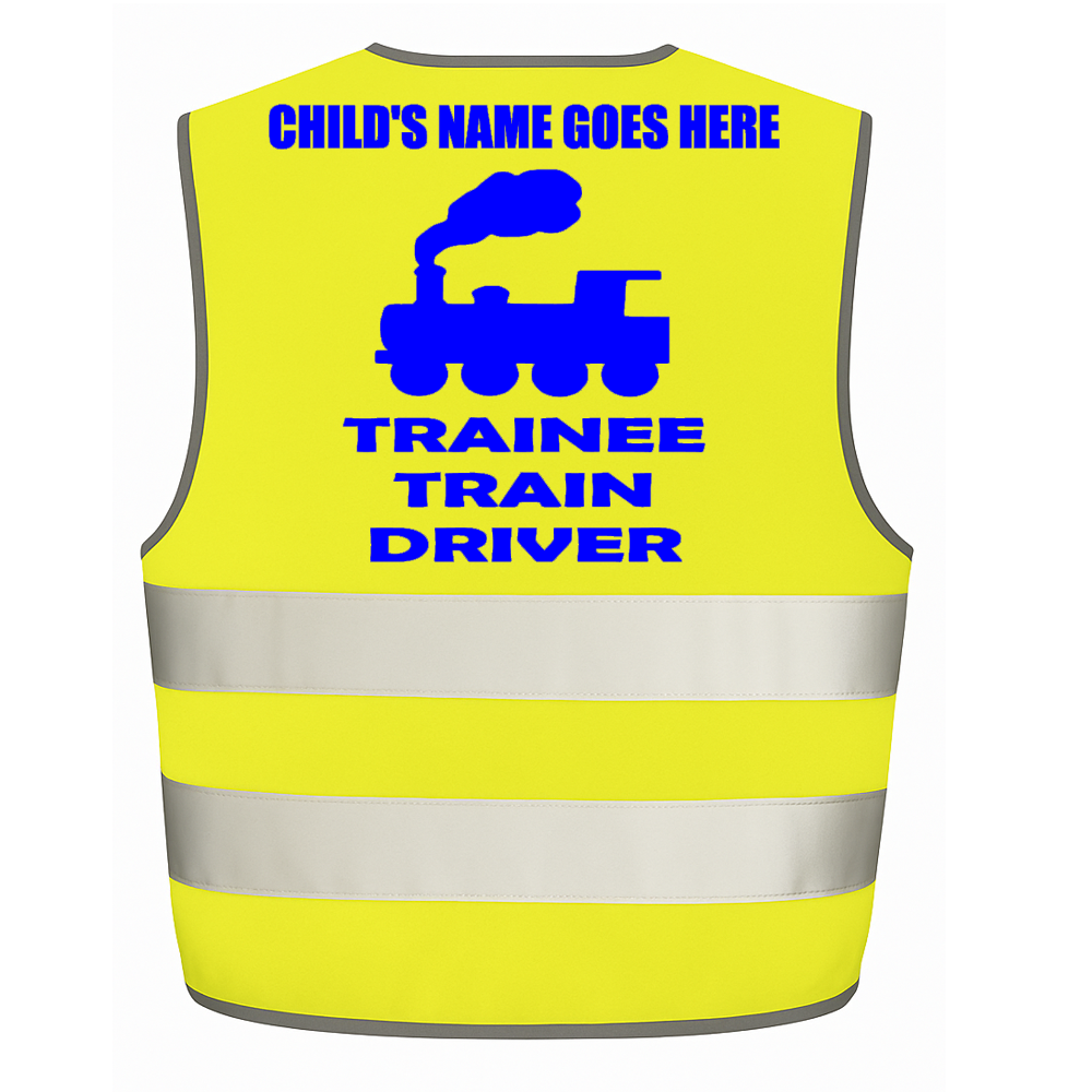 Trainee Train driver personalised Hi-visibilty childrens vest