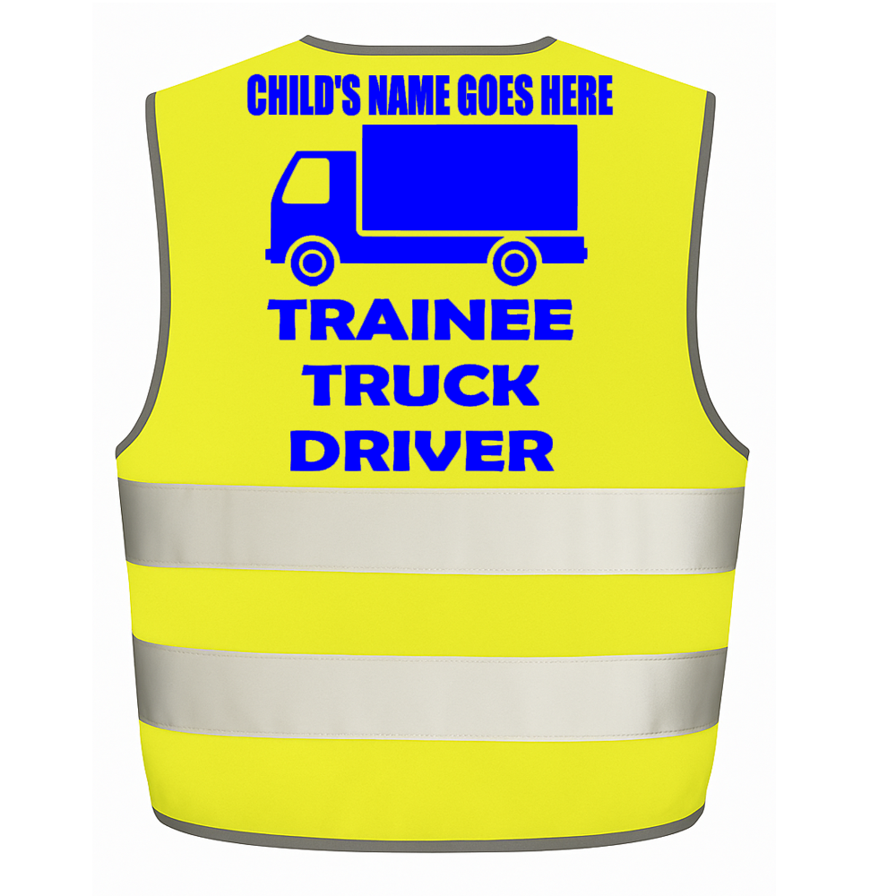 Trainee Truck Driver personalised Hi-visibilty childrens vest