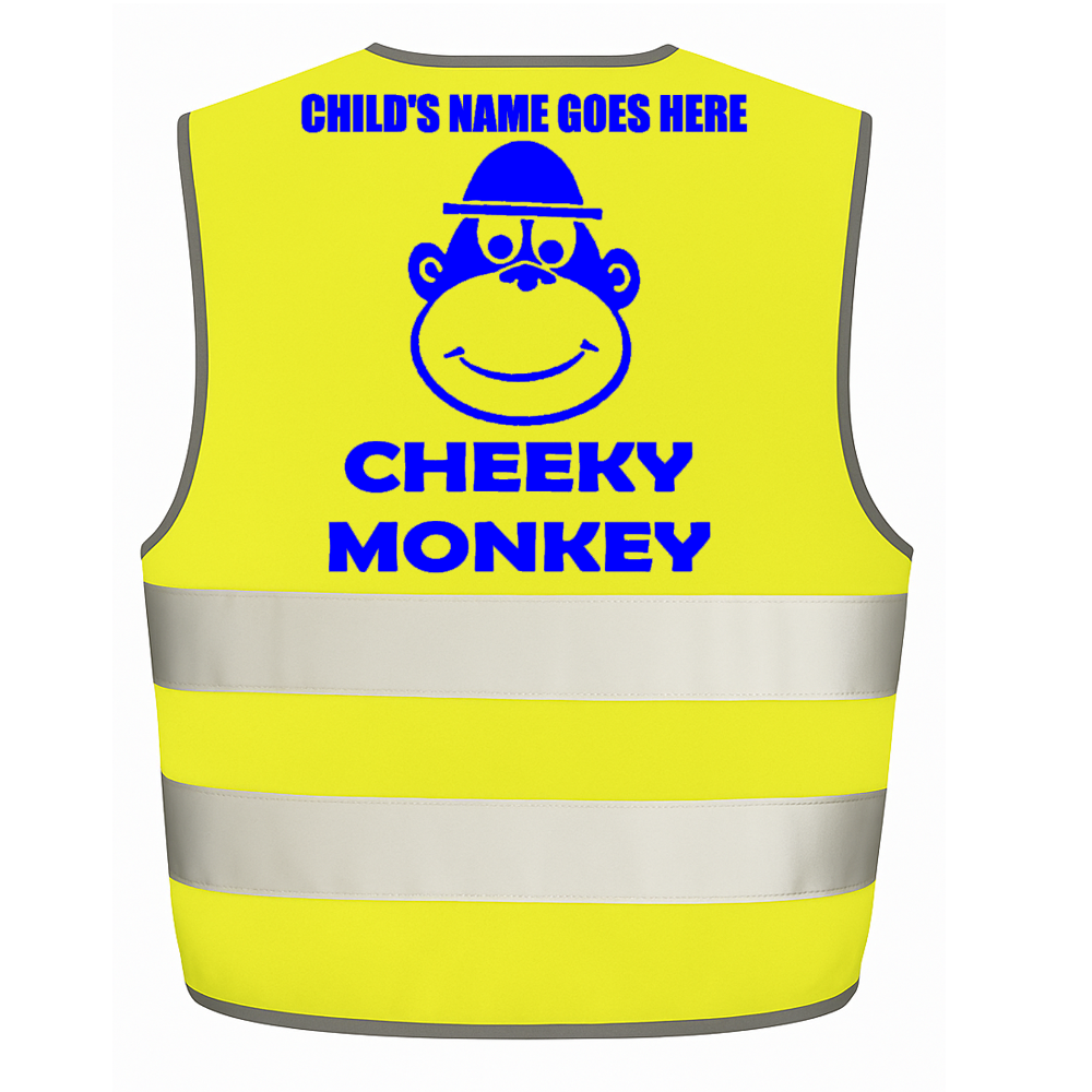 Cheeky Monkey personalised Hi-visibilty childrens vest