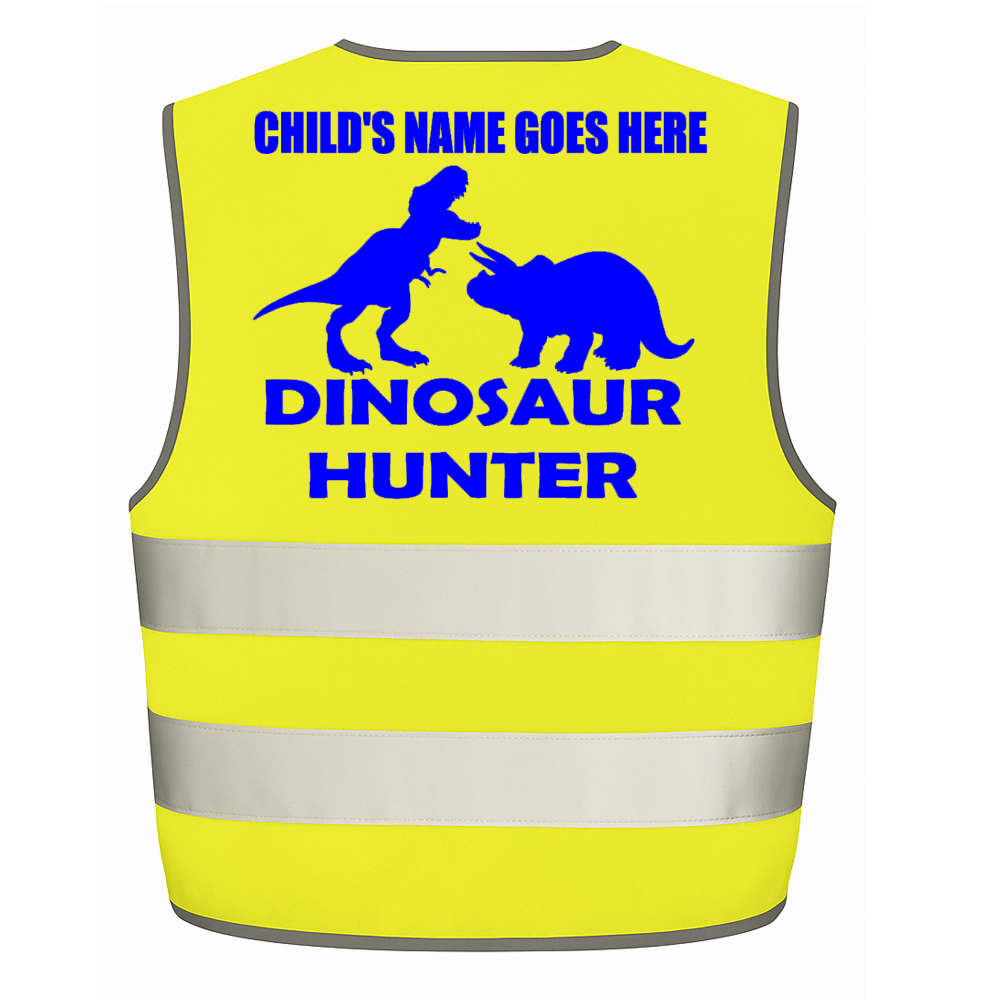 Dinosaur Hunter personalised Hi-visibilty childrens vest