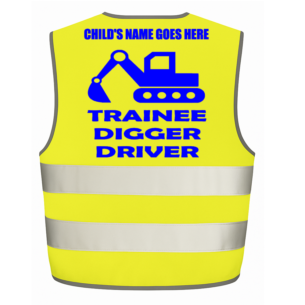 Trainee Digger Driver personalised Hi-visibilty childrens vest