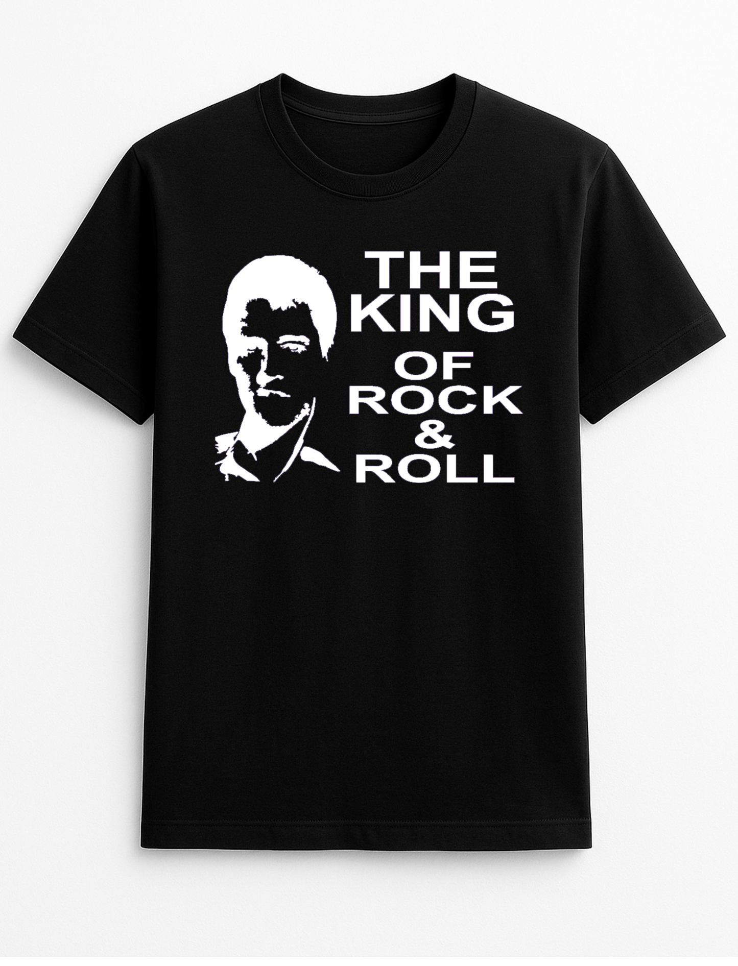Presley The King of Rock and Roll Personalised Colours Unisex T-Shirt Gift Black