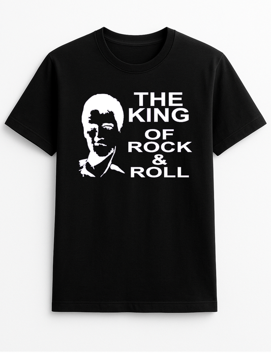Presley The King of Rock and Roll Personalised Colours Unisex T-Shirt Gift Black