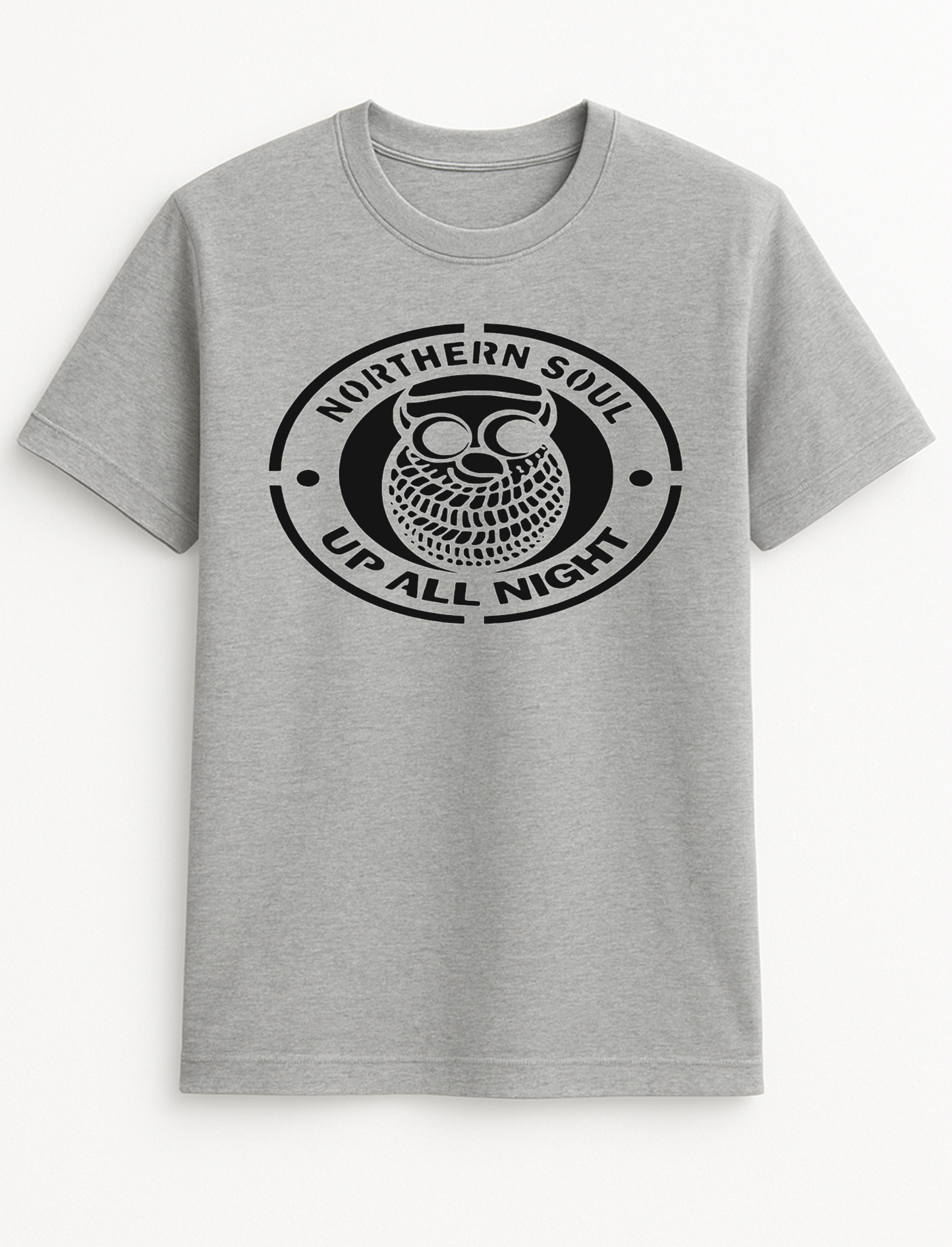 Northern Soul Owl Music Personalised Colours Unisex T-Shirt Top Tee Gift Black