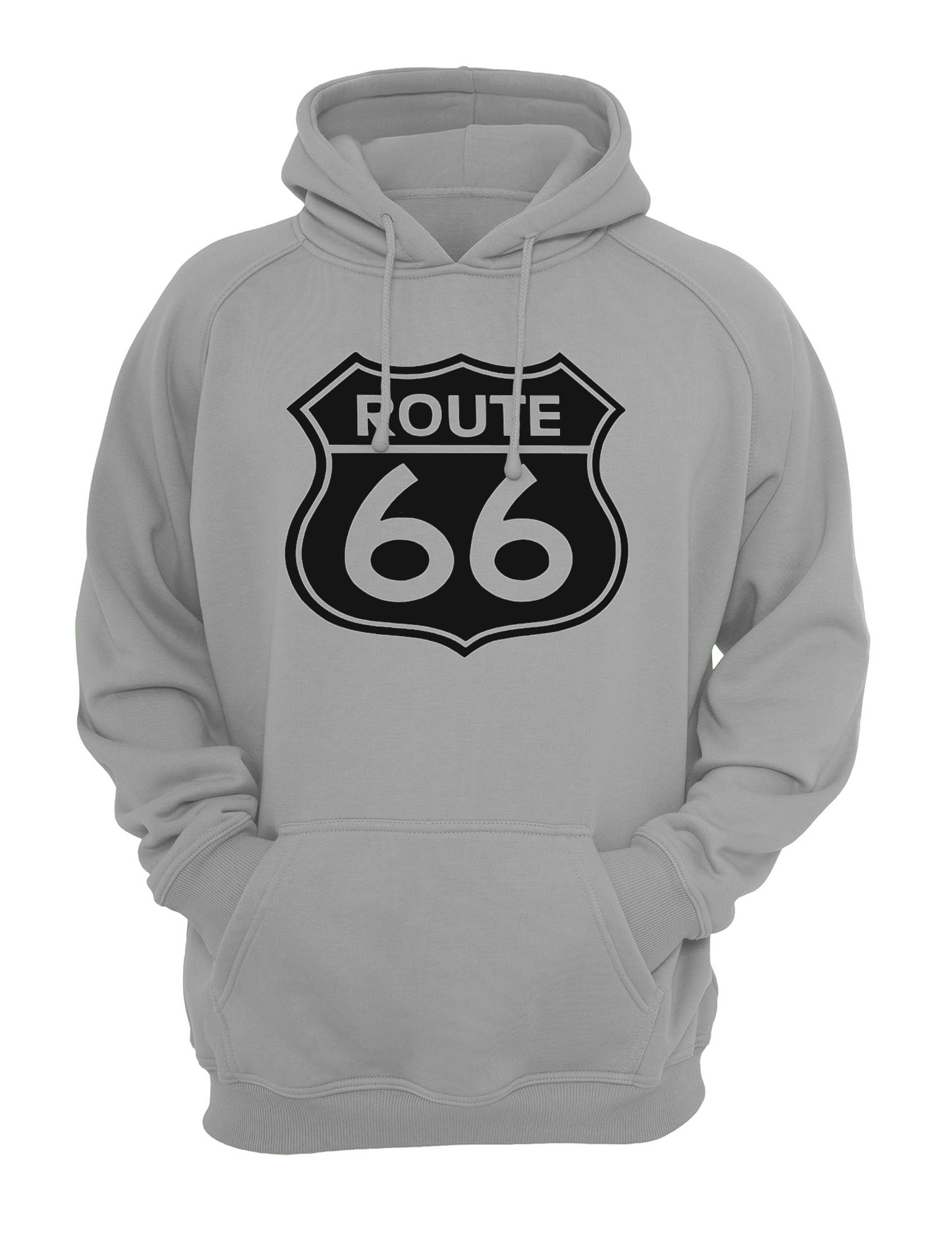 Route 66 Slogan Unisex Casual Hoody, Sweatshirt, Sweat Black, Grey