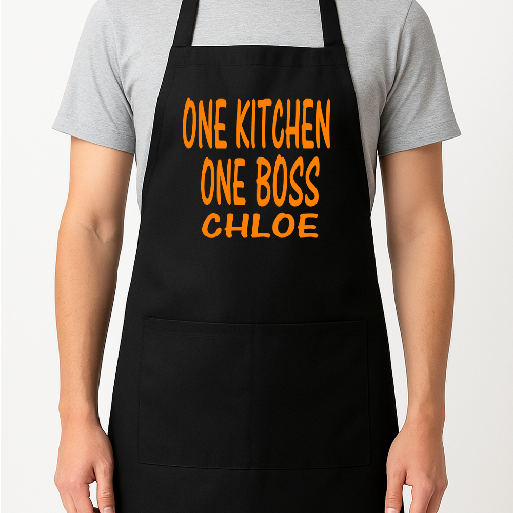 One Kitchen One Boss Personalised Apron Gift Present Barbeque