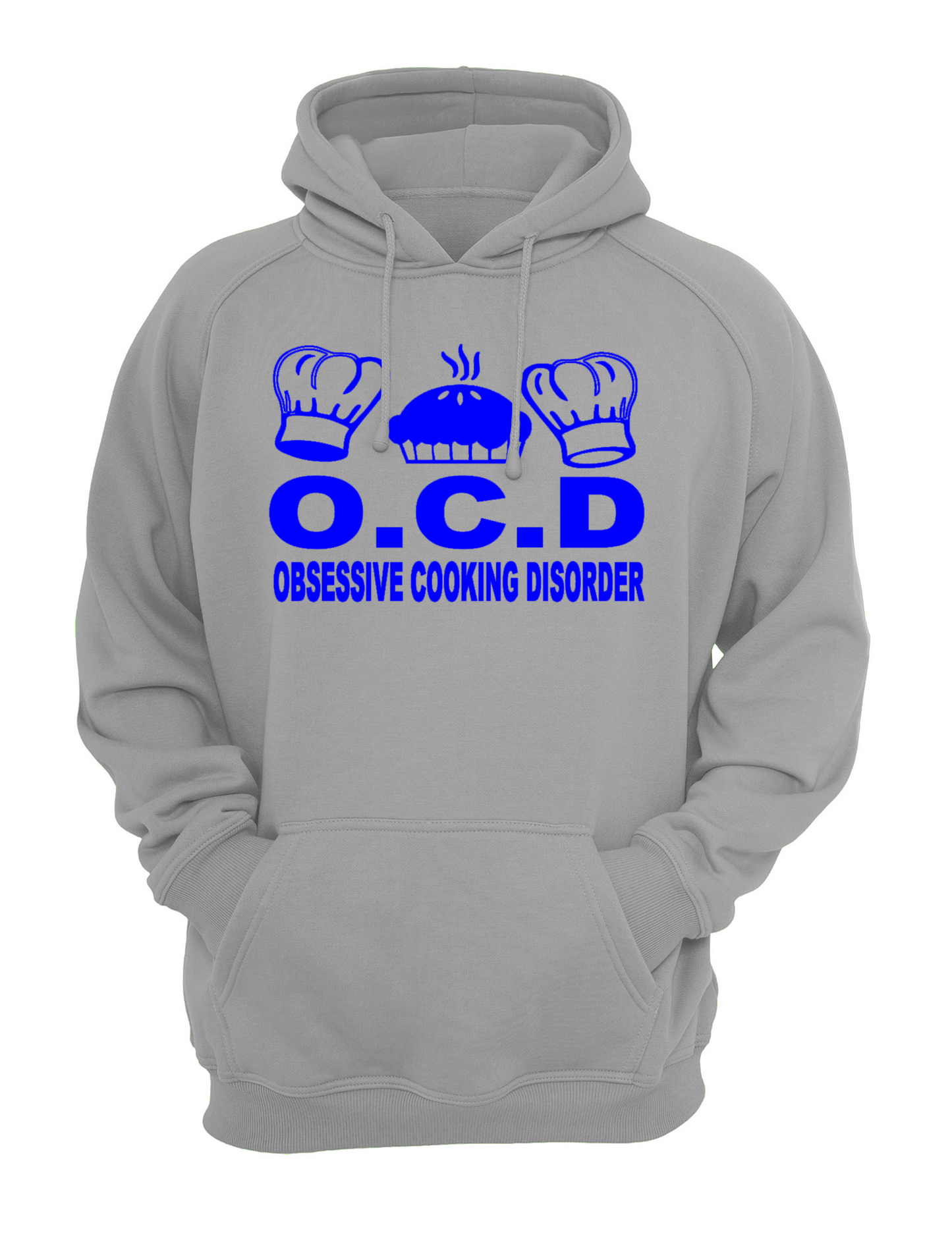 O.C.D.'Obsessive Cooking Disorder' Slogan Unisex Casual Novelty Hoody Hoodie Sweatshirt Black