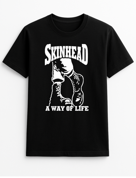 Skinhead A Way of Life Slogan Personalised Colours Unisex T-Shirt Top Tee Gift Black Size S-XXL Available