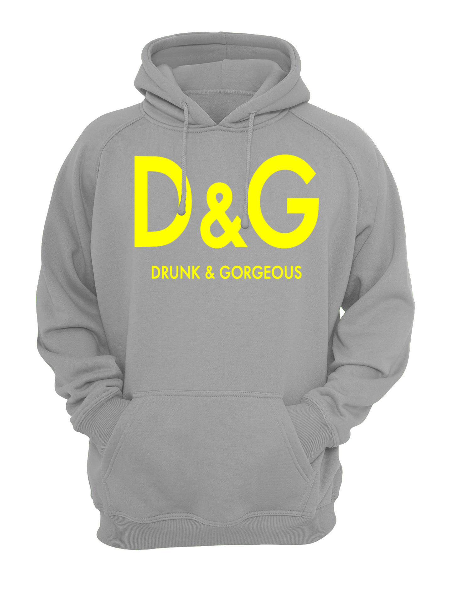 Drunk and Gorgeous Slogan Unisex Casual Novelty Hoody Hoodie Sweatshirt Black