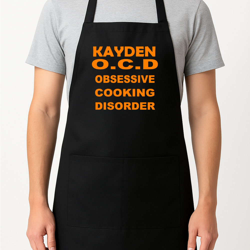 O.C.D. Obsessive Cooking Personalised Apron Gift Present Barbeque
