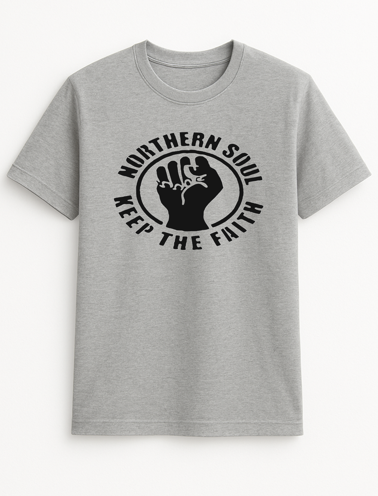 Northern Soul Fist Keep The Faith Slogan Personalised Printed Colours Unisex Top Tee T-Shirt Gift Black *Choice of Colours*