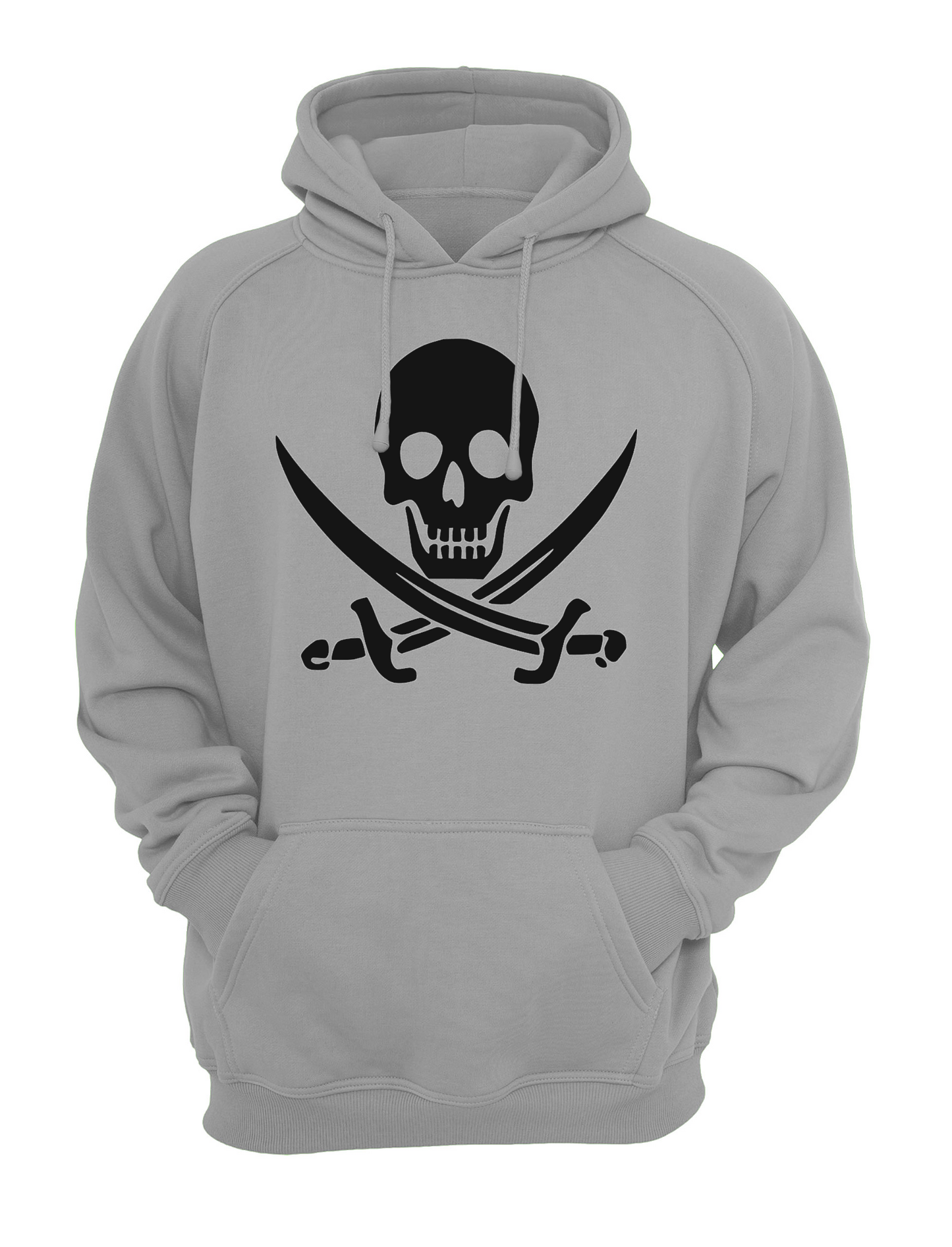 Skull and Swords Slogan Unisex Casual Hoody, Sweatshirt, Sweat Black, Grey