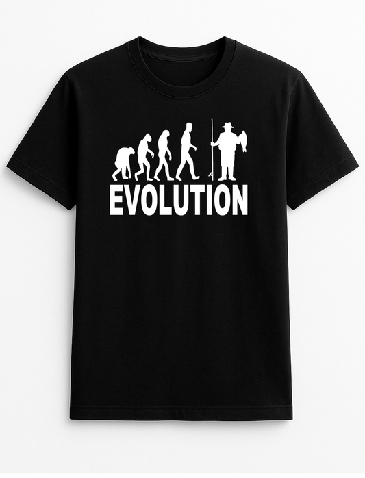 Evolution Fishing Humorous Funny Slogan Personalised Colours Unisex T-Shirt Gift Black