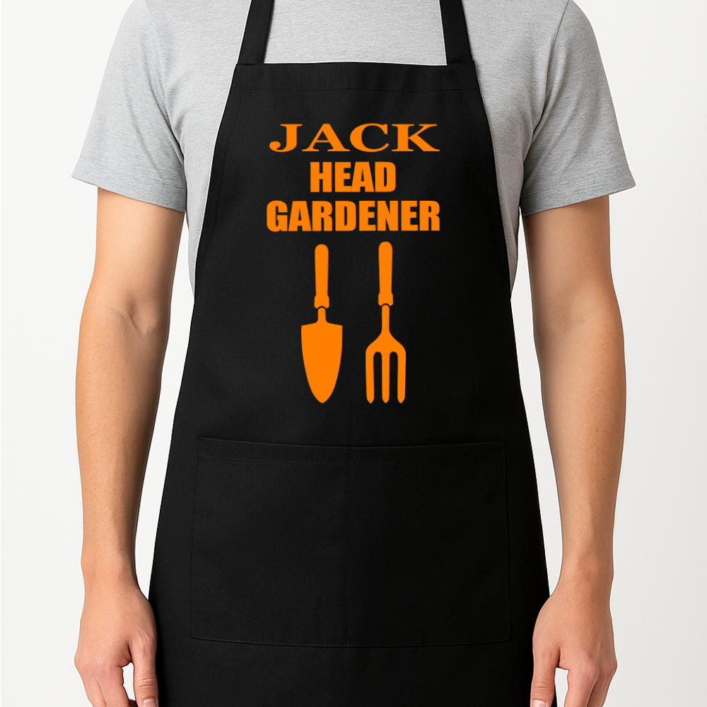 Head Gardener Personalised Apron Gift Present Barbeque