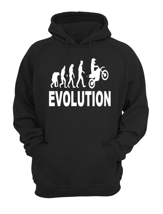 Motorcross Evolution Slogan Unisex Casual Hoody, Sweatshirt, Sweat Black, Grey