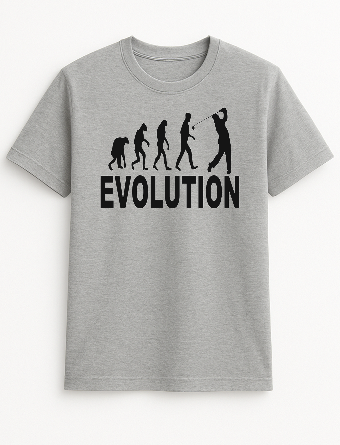 Evolution Golf Humorous Funny Slogan Personalised Colours Unisex T-Shirt Gift Black