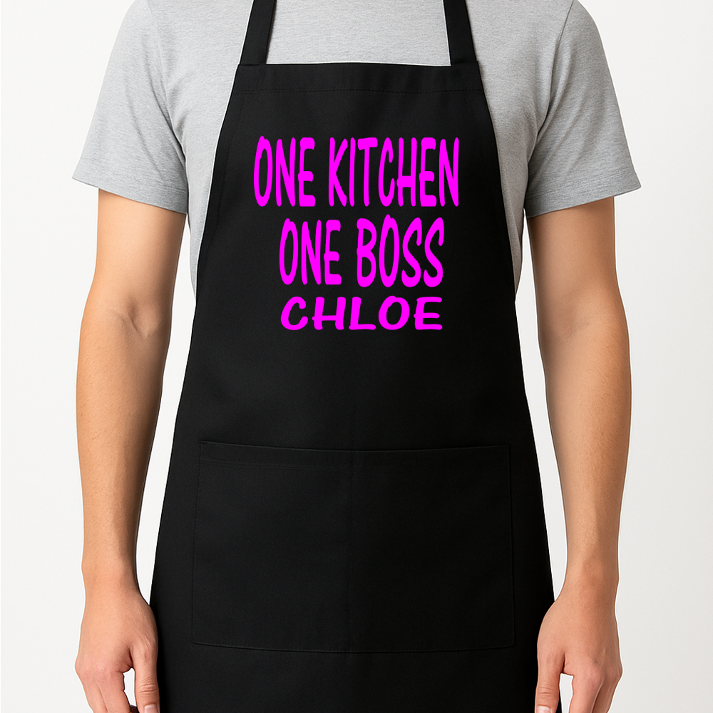 One Kitchen One Boss Personalised Apron Gift Present Barbeque