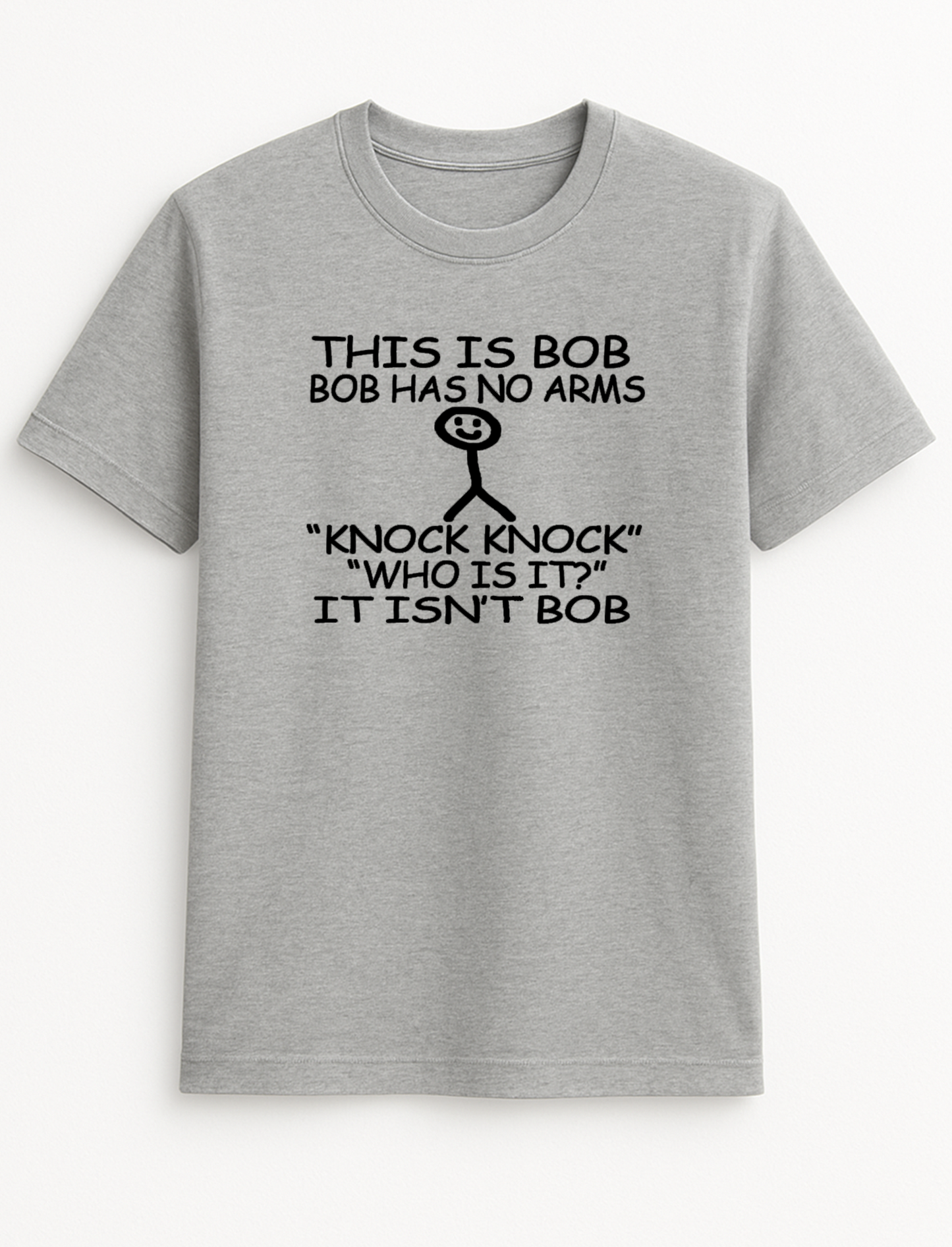 This is Bob Knock Knock Cheeky Funny Humour Slogan Personalised Colours Unisex T-Shirt Gift Black