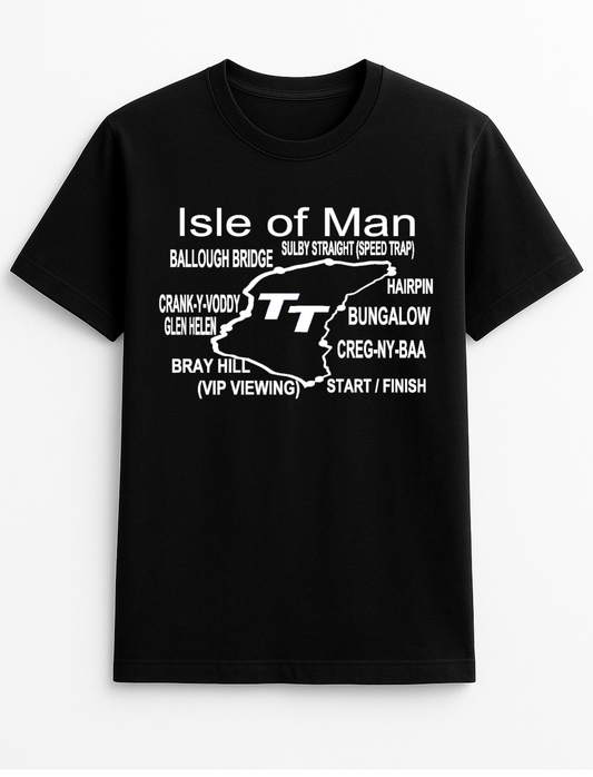 Isle of Man TT Personalised Colours Unisex T-Shirt Gift Black