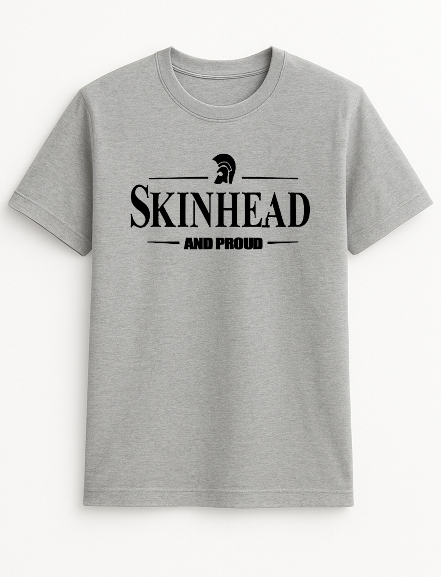 Skinhead and Proud Slogan Personalised Colours Unisex T-Shirt Gift Black