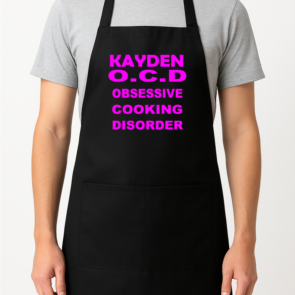 O.C.D. Obsessive Cooking Personalised Apron Gift Present Barbeque