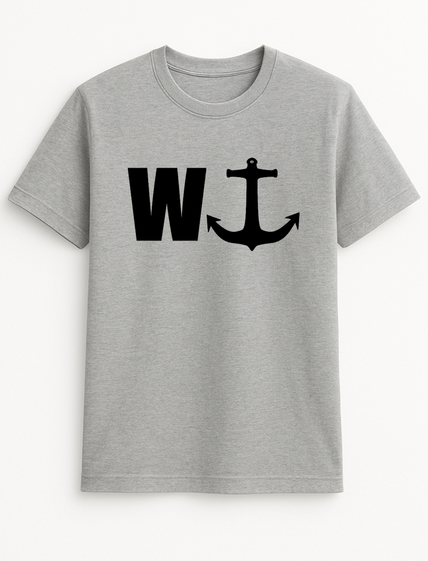 W Anchor Logo Cheeky Funny Humour Slogan Personalised Colours Unisex T-Shirt Gift Black